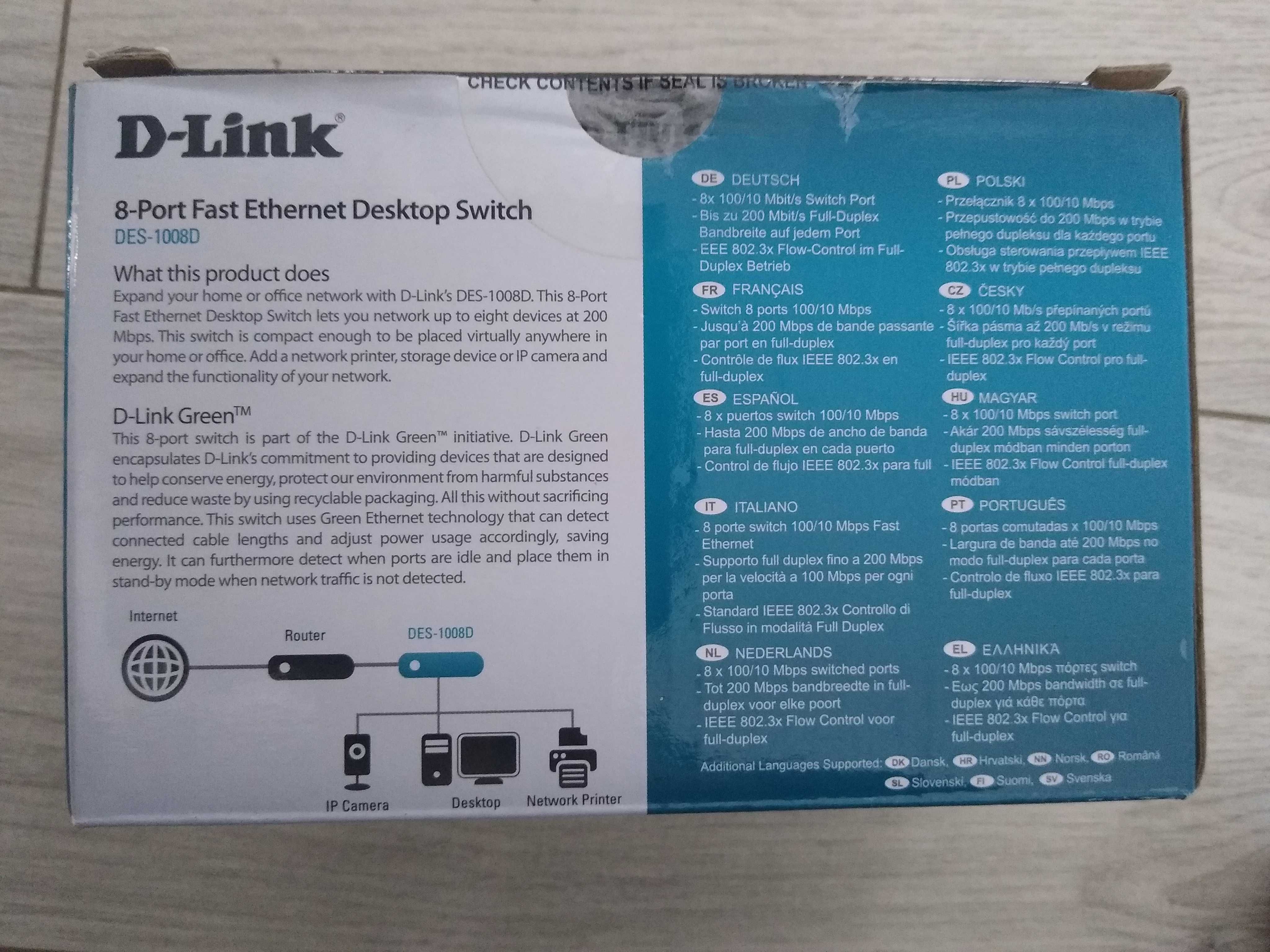 SWITCH D-LINK 8-portow