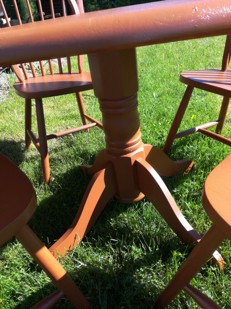 Komplet ogrodowy drewniany,stół i 4 krzesła,lite drewno, do altanki