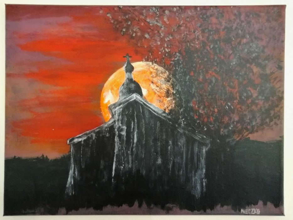 Obraz ręcznie malowany na płótnie - akryl 30x40 cm.