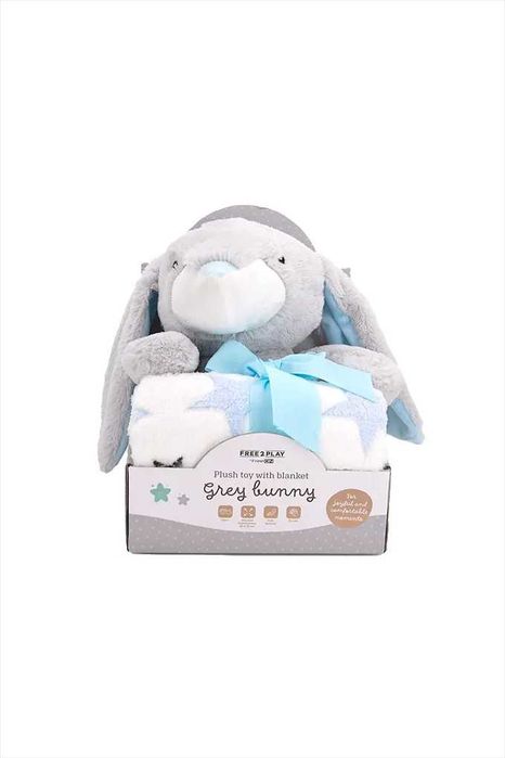 Peluche coelho + Manta de coralina para bebé.