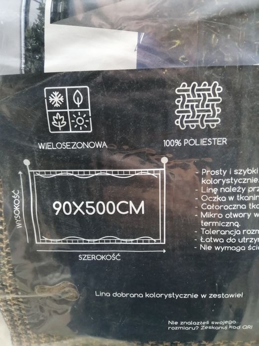 Osłona na balkon nowa 5m x 0.9m mata balkonowa szara