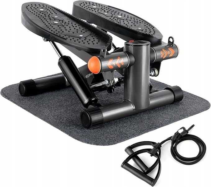 Mini stepper ONETWOFIT z taśmami oporowymi, fitness do domu