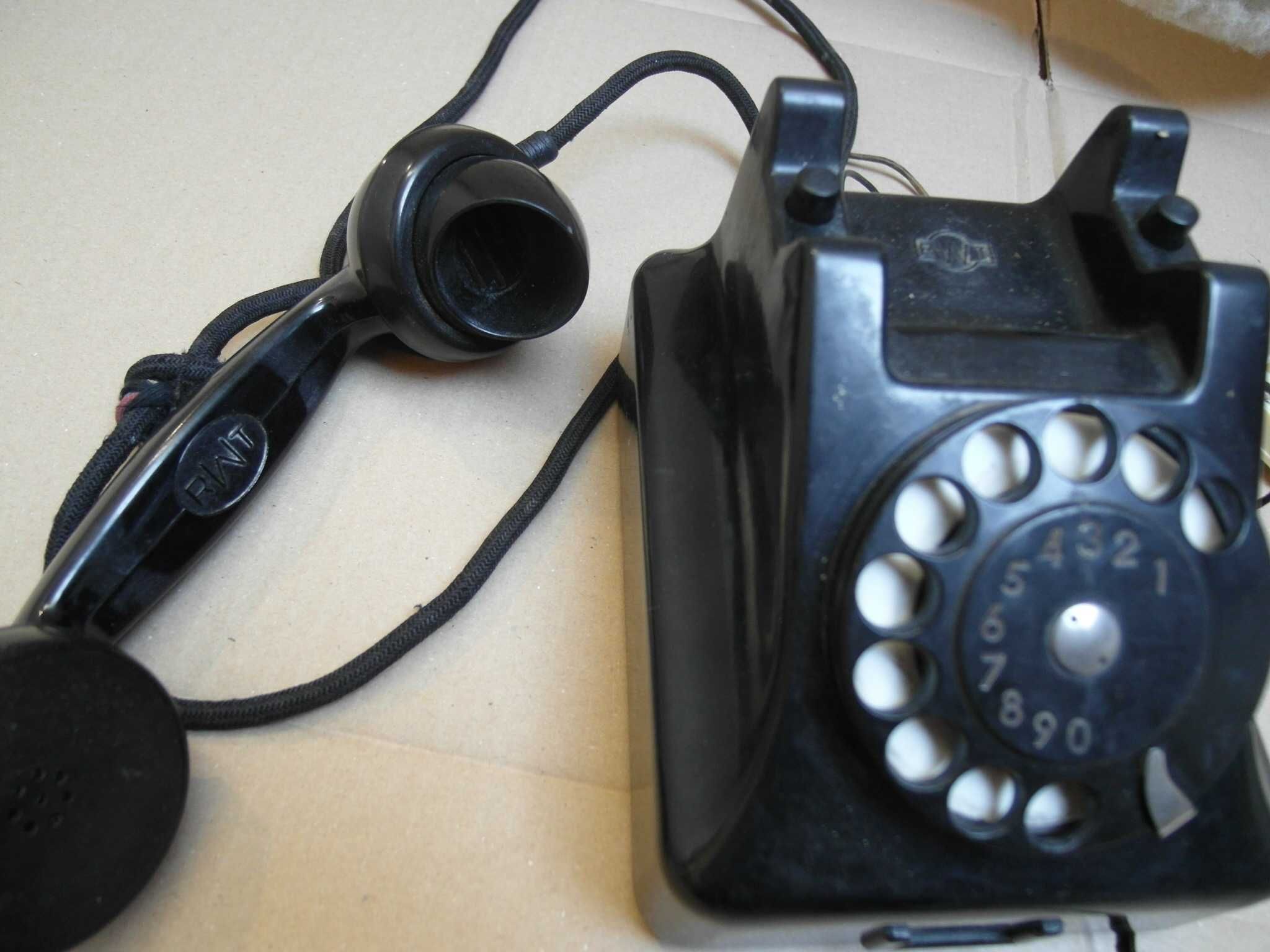 polski telefon analogowy RWT CB-49 z 1969 roku ebonitowy PRL
