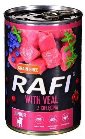 Rafi junior 2 pyszne smaki !!! karma dla psa puszki - 8 x 400g.pycha!!