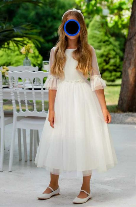 Sukienka komunijna SLY ecru rozmiar 140 model 3SM-09B