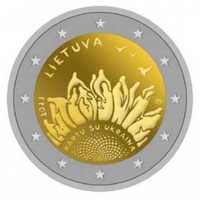 Moeda 2€ comemorativa lituania 2023 ucrania