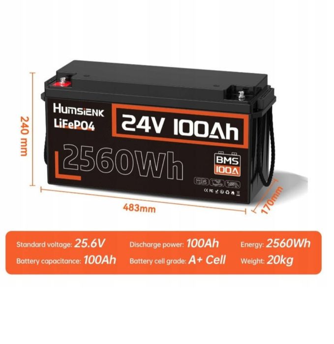 Акумулятор Humsienk LifePO4 24v 100 Ah