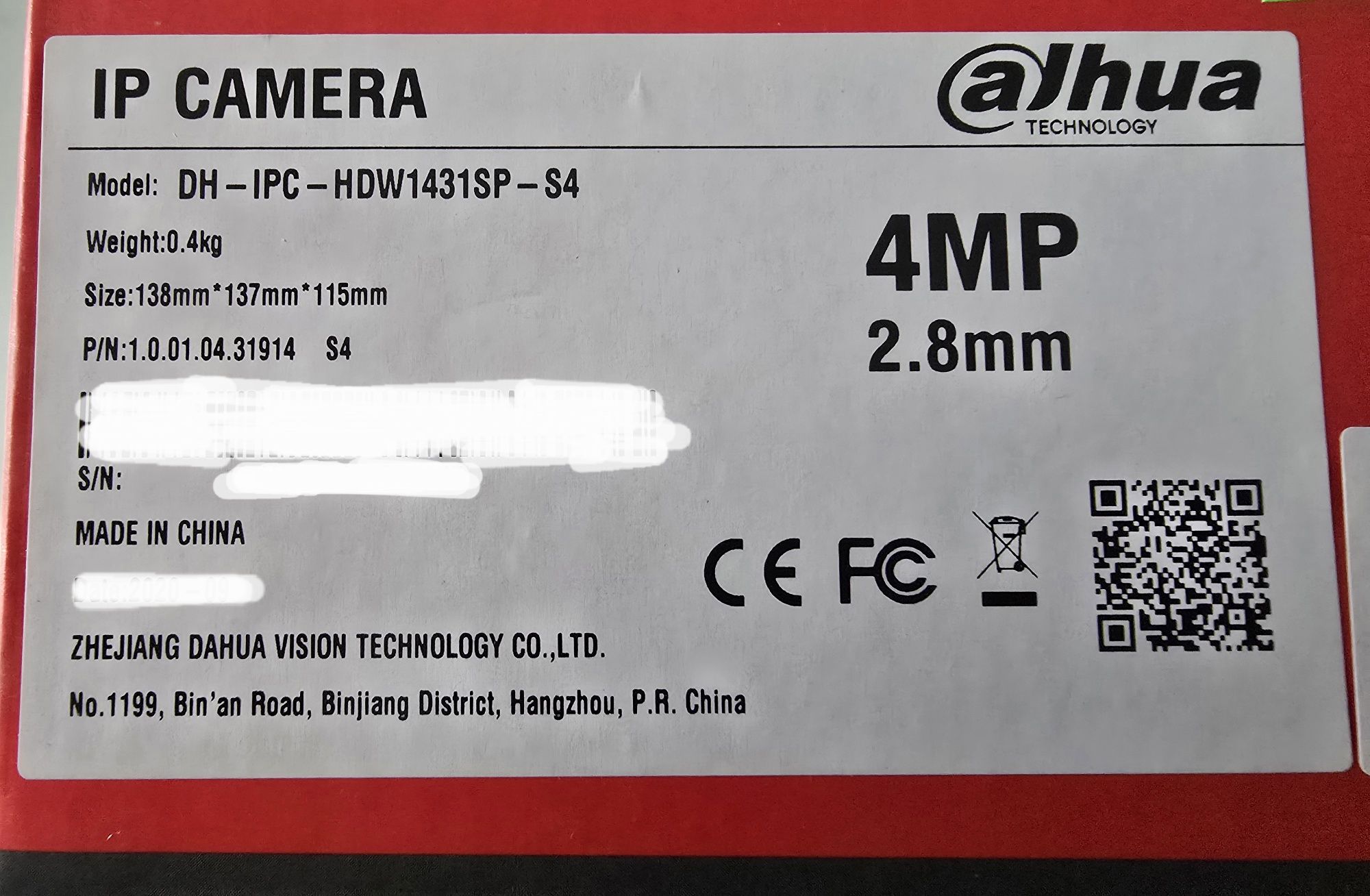Kamera IP Dahua 4 MP IPC-HDW1431SP-S4