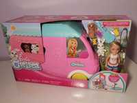 Barbie Chelsea HNH90 Różowy kamper + laleczka Chelsea + 14 akcesoriów