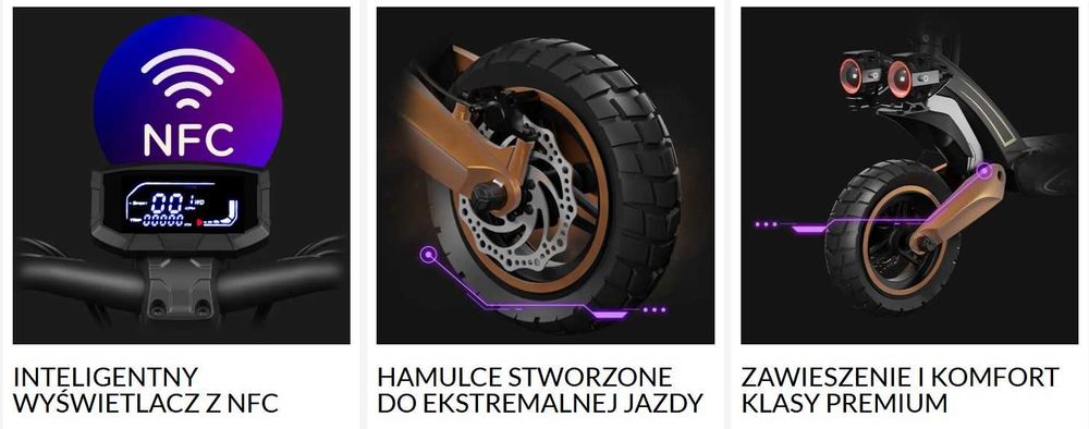 Hulajnoga elektryczna RUPTOR R3 V4 Copper 800/1200W Nowa Gwarancja