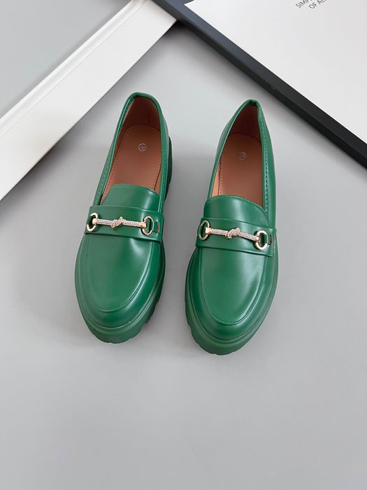 38 Sklep Nowe mokasyny damskie butelkowa zieleń YDF20A