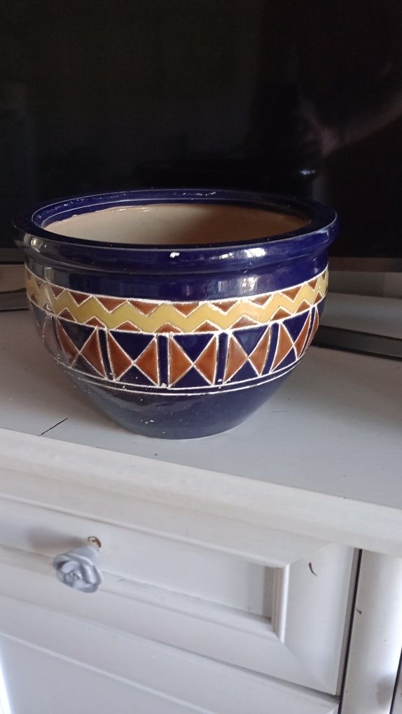 Donica kobaltowa ceramiczna vintage