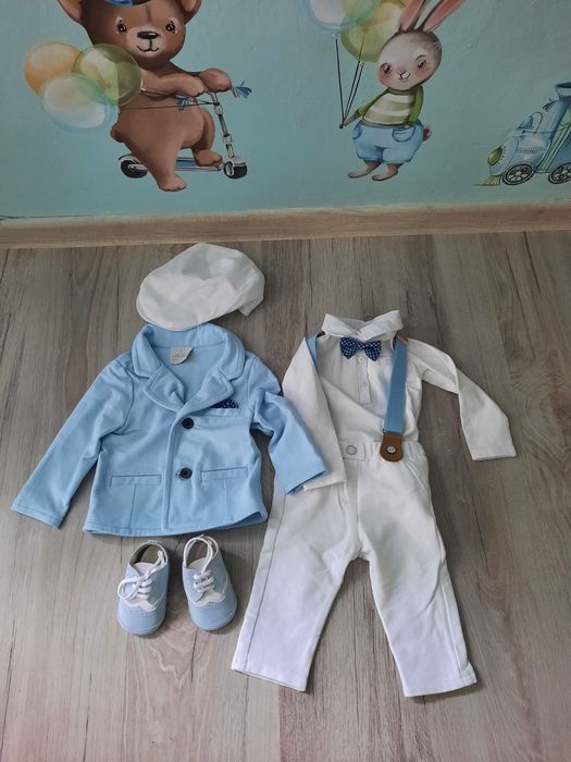 Komplet garnitur r. 74 LaFerio + kaszkiet i buciki  CEL CHARYTATYWNY