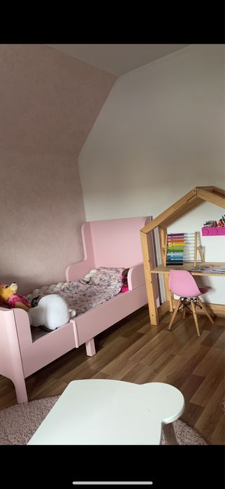 Ikea Busunge Rozsuwana rama łóżka, jasnoróżowy, 80x200 cm