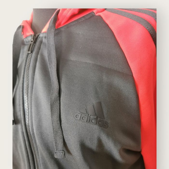 Adidas L bluza grafitowo czerwona unisex