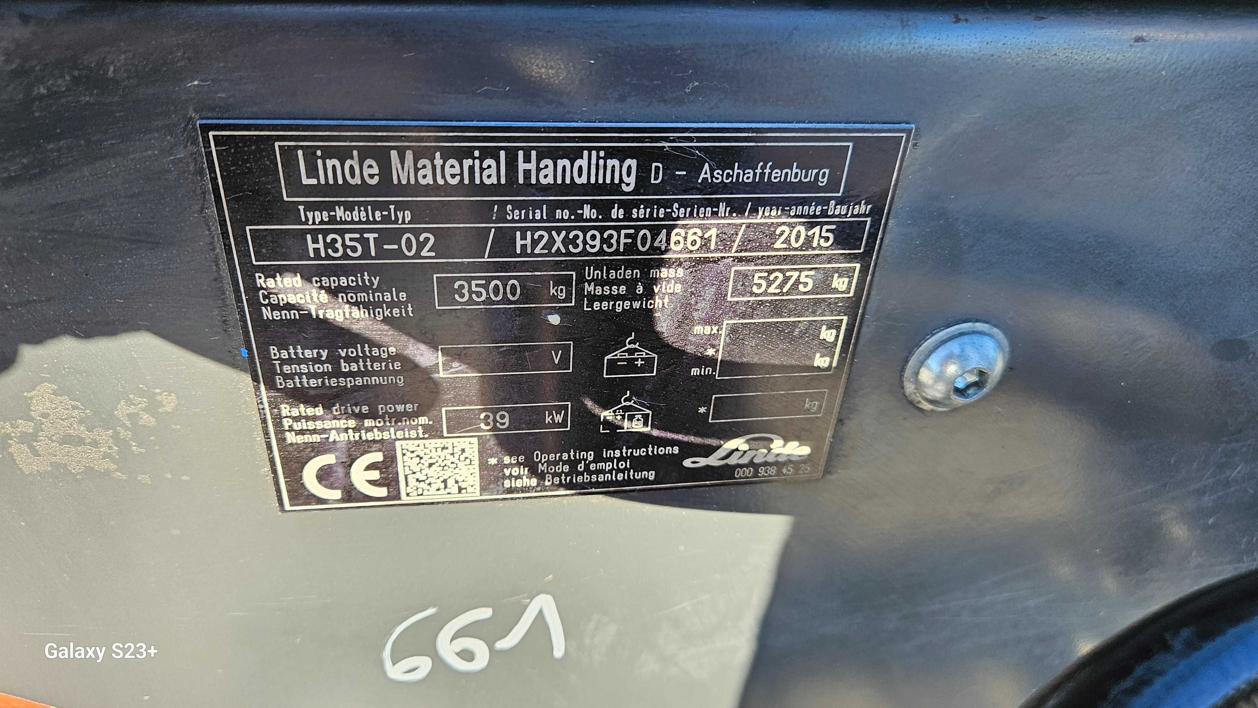 Wózek widłowy LINDE H35T-02 2015r
