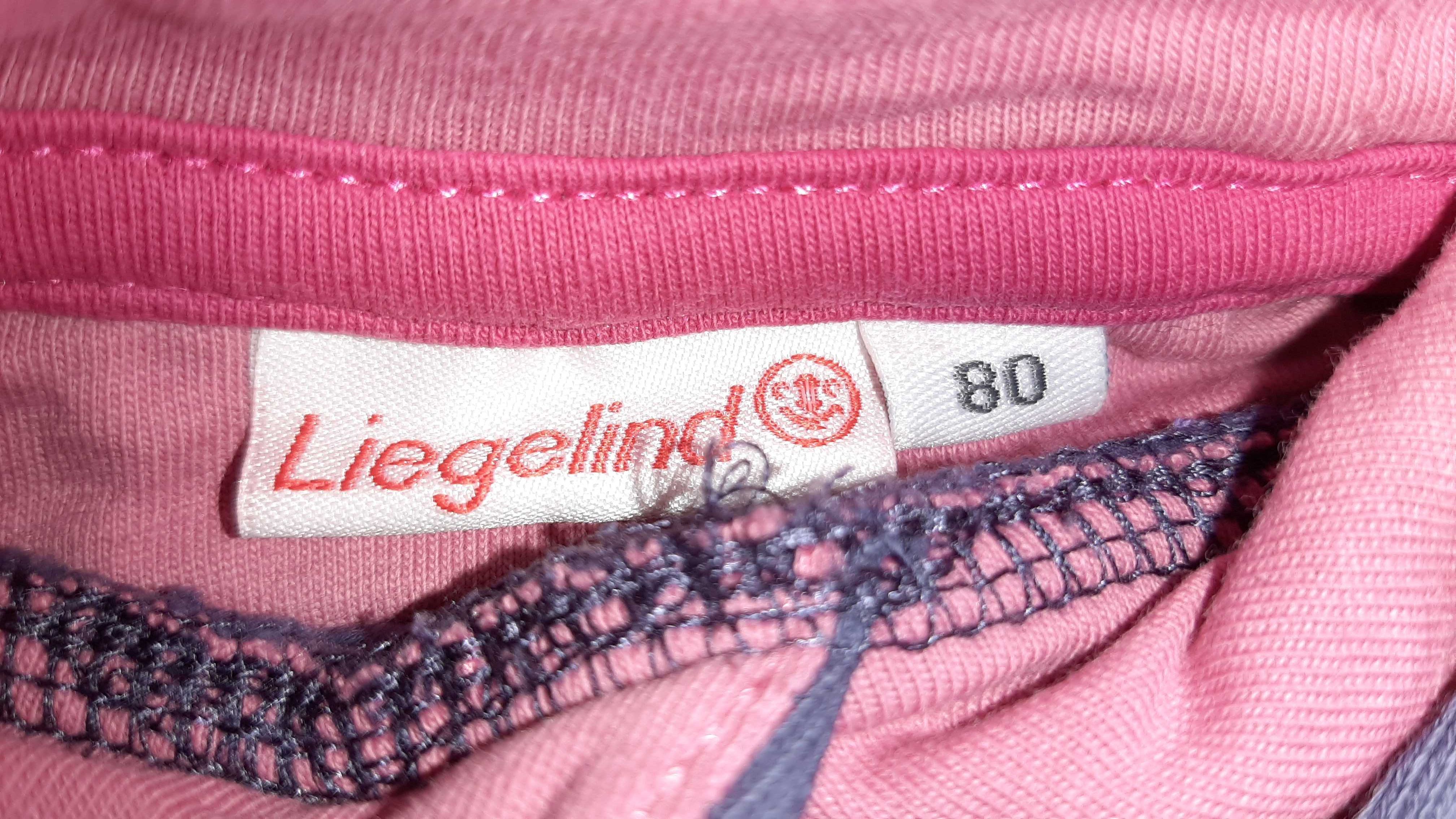 Bluza z kapturem Liegelind 80 granatowa w serduszka bawełna