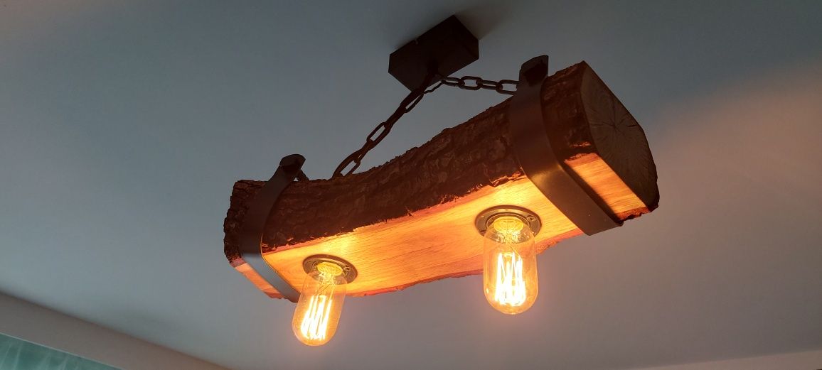 Lampa z belki dębowej żyrandol lampa sufitowa