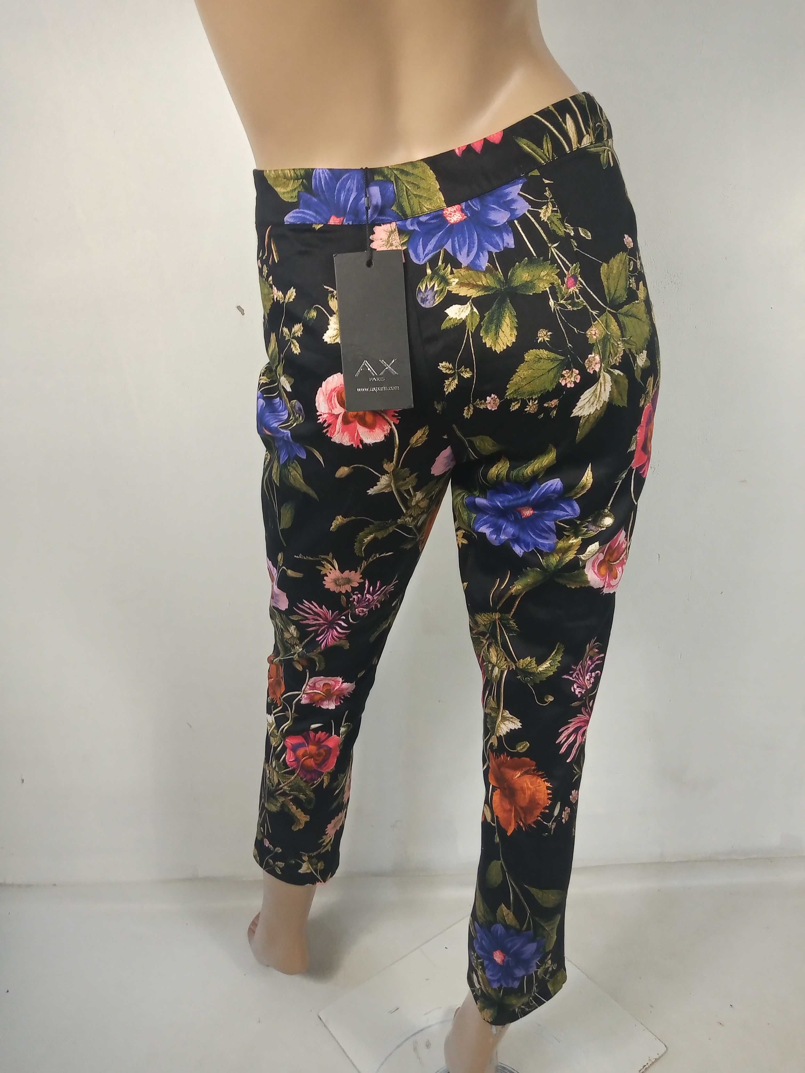 AX Paris nowe chinosy spodnie kwiaty L