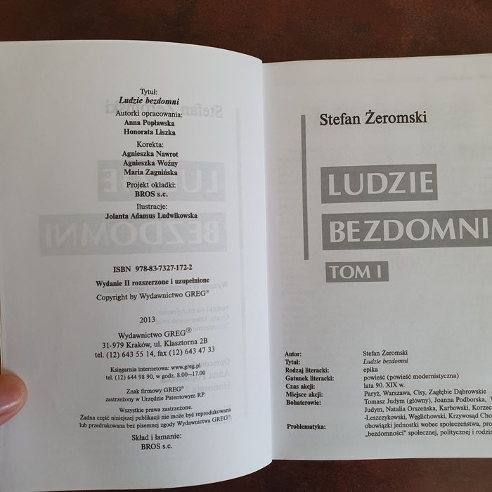 Ludzie Bezdomni Stefan Żeromski Greg z opracowaniem
