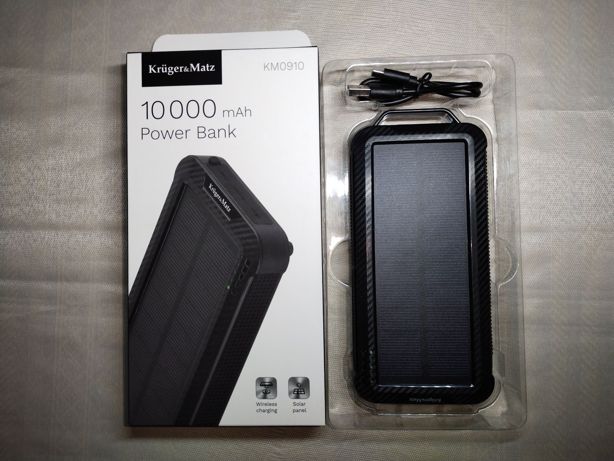 ПоверБанк 10000mAh Kruger&Matz + сонячна панель.