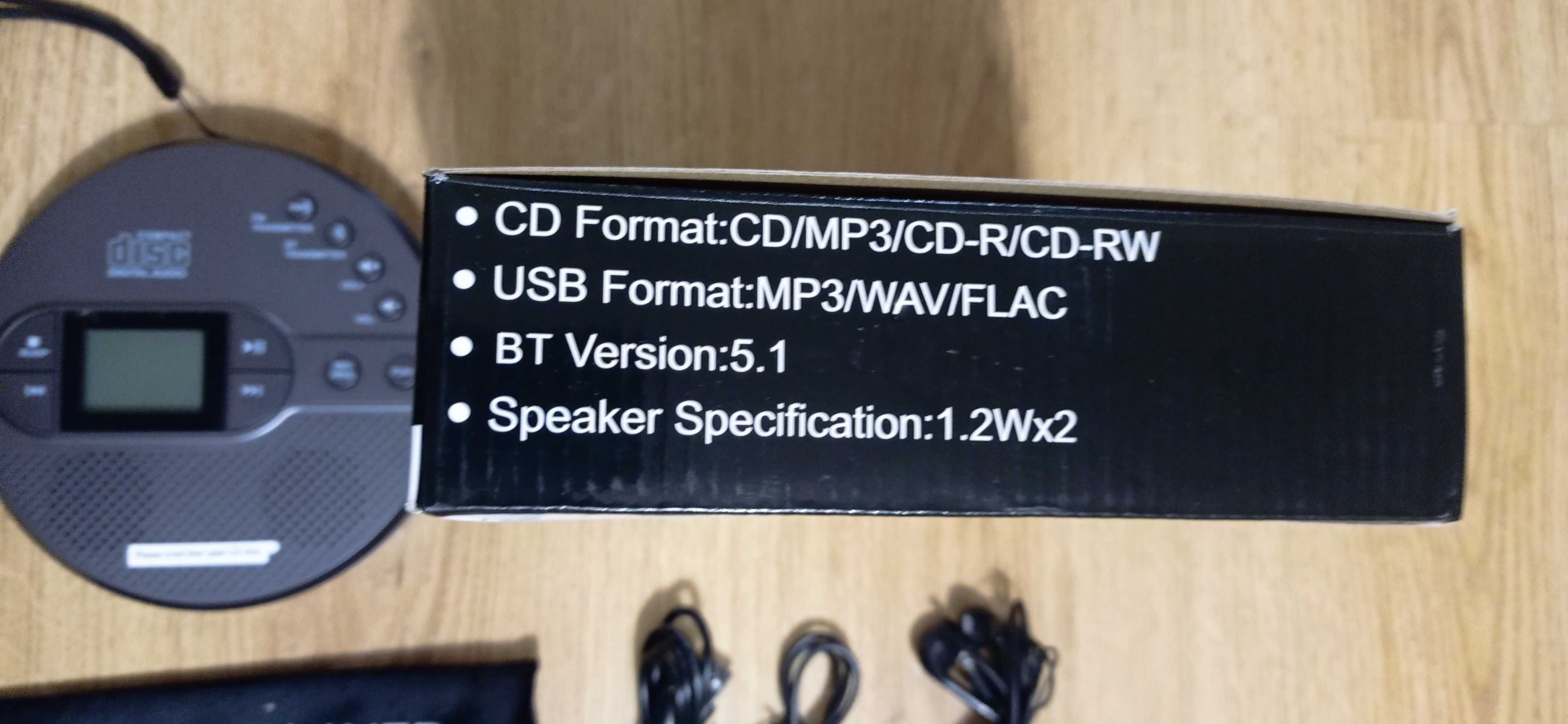 CD-програвач з Bluetooth, акумуляторною батареєю, FM/USB/AUX