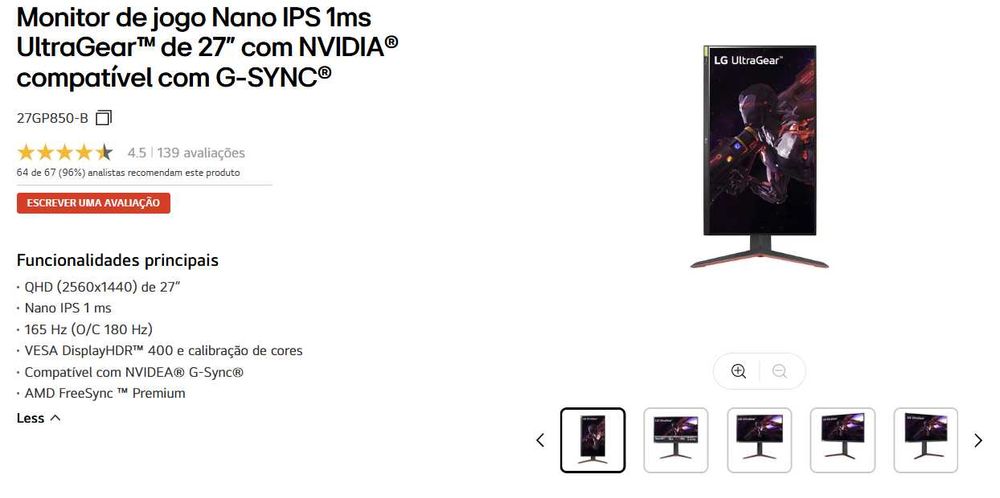 Monitor Nano IPS 1ms UltraGear 27GP850-B