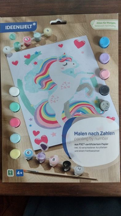 Malowanie po numerkach jednorożec