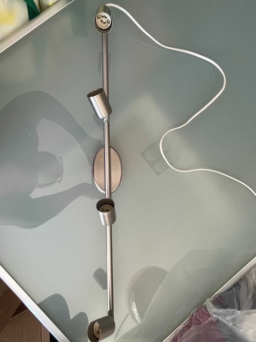 Aplique de parede, com 4 focos, em inox escovado