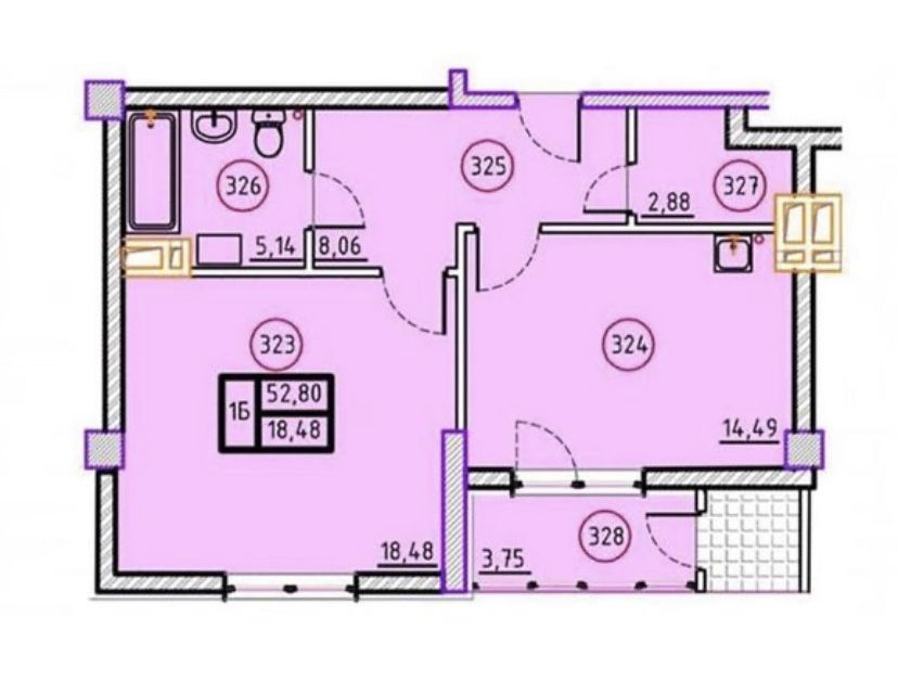 ЖК Дипломат, квартира 52,2m2, вул. Мінська, Ботанічний Сад