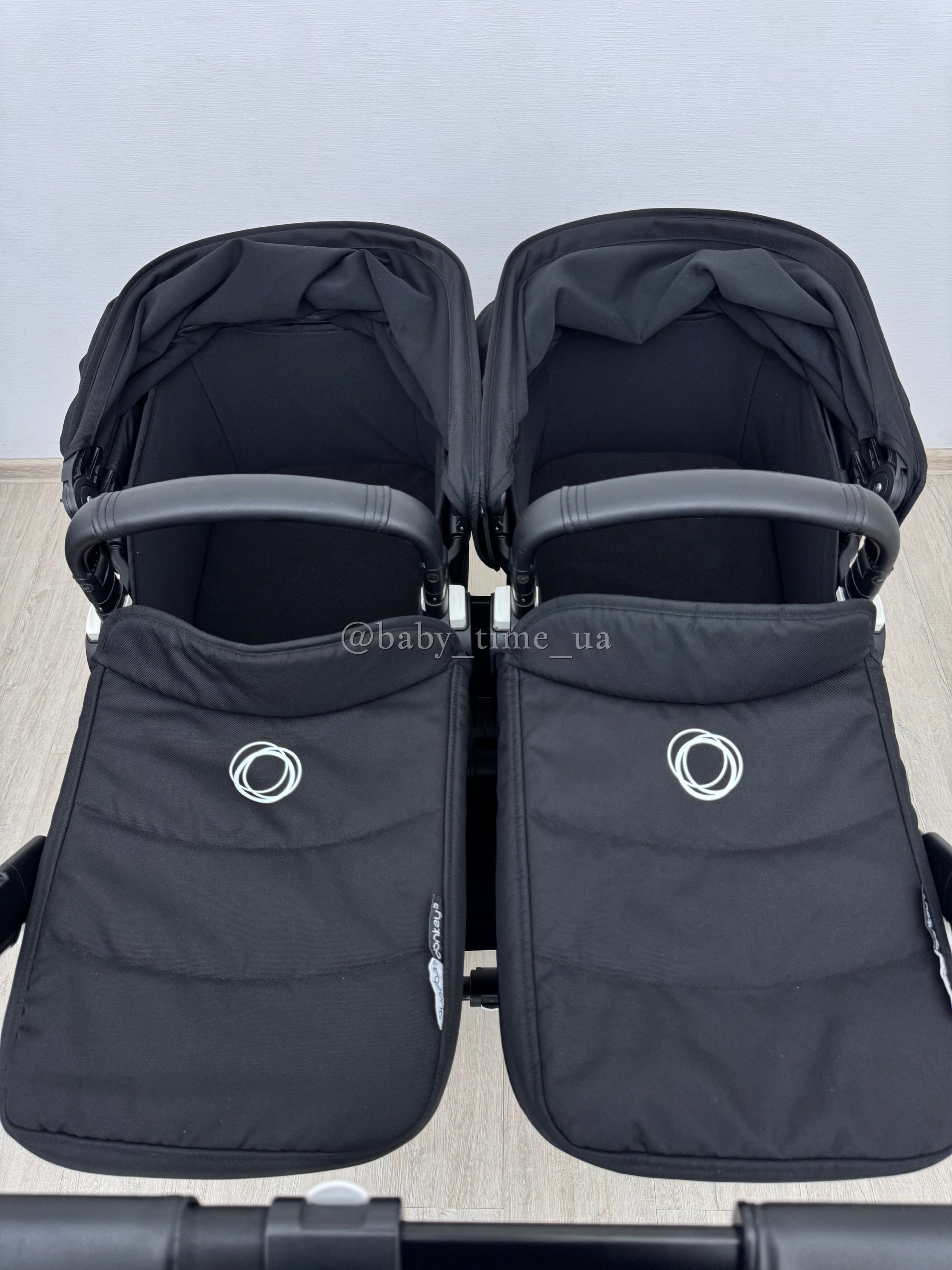 Bugaboo Donkey 3 Twin All Black коляска для двійні Бугабу Данкі 3