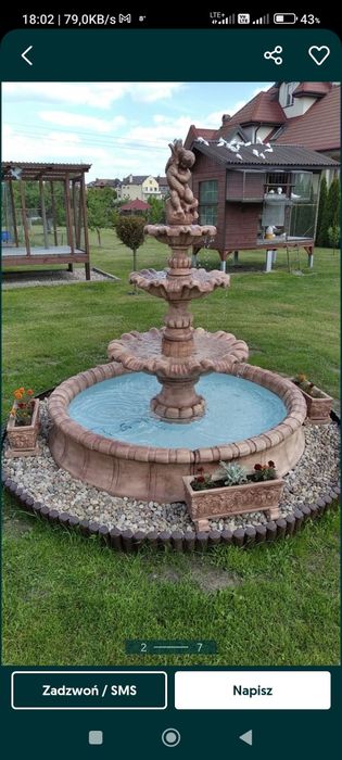 Fontanna ogrodowa z basenem 180cm_gołąbki_kolory_producent_okazja