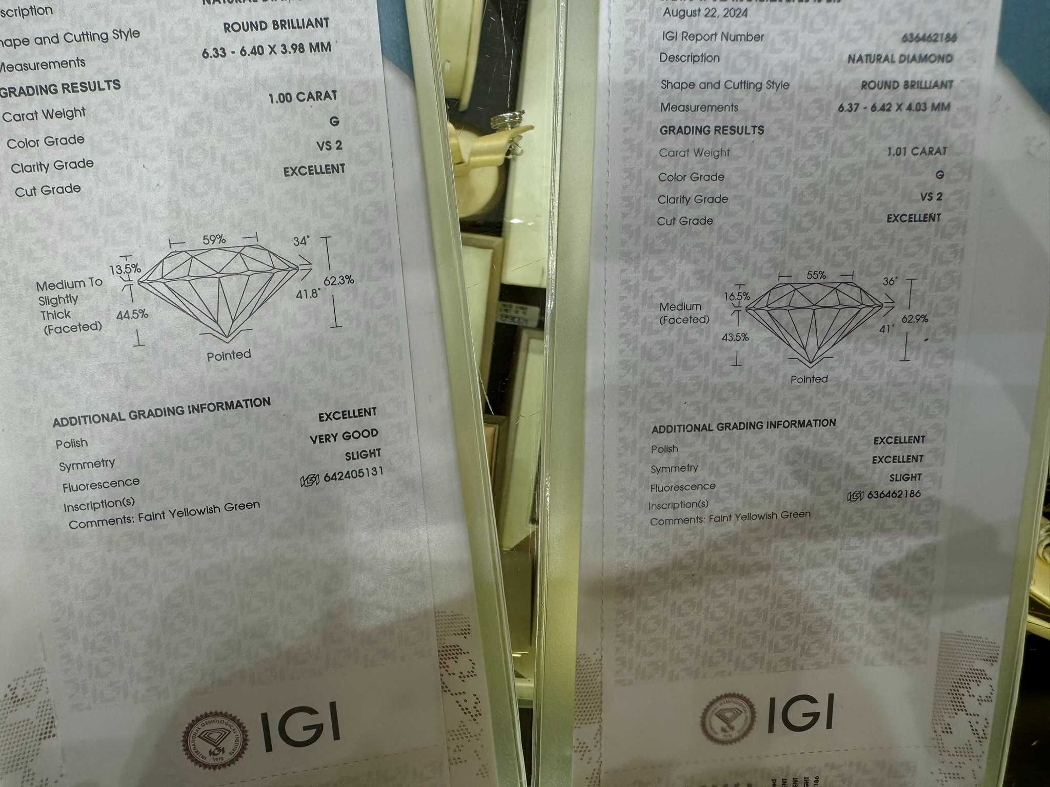 Kolczyki z diamentami 2.01 CT VS2/G Certyfikat IGI