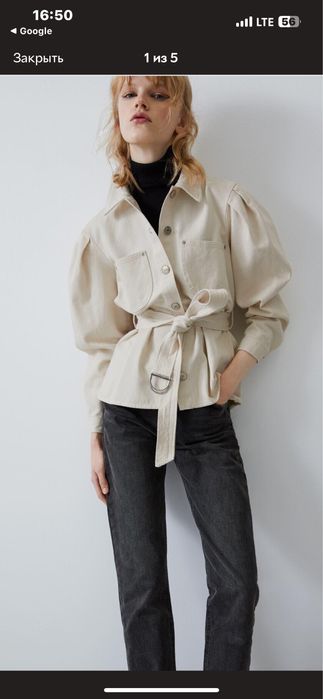 Джинсовка Zara с поясом , ветровка, рубашка Zara S-M , Куртка Zara M