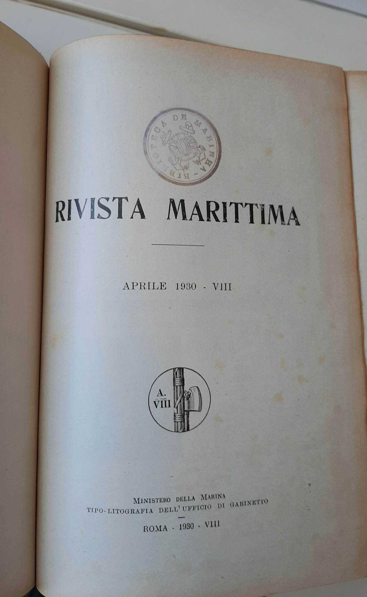 Rivista Marittima 1930, colecção de 4 livros muito antigos