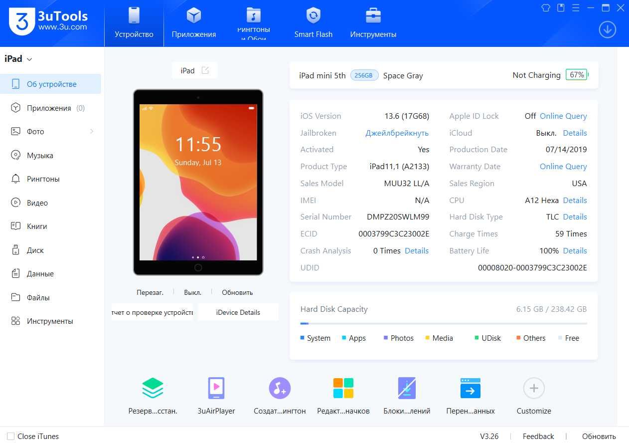 Apple iPad mini 5th Gen 256 GB. Батарея 100%.