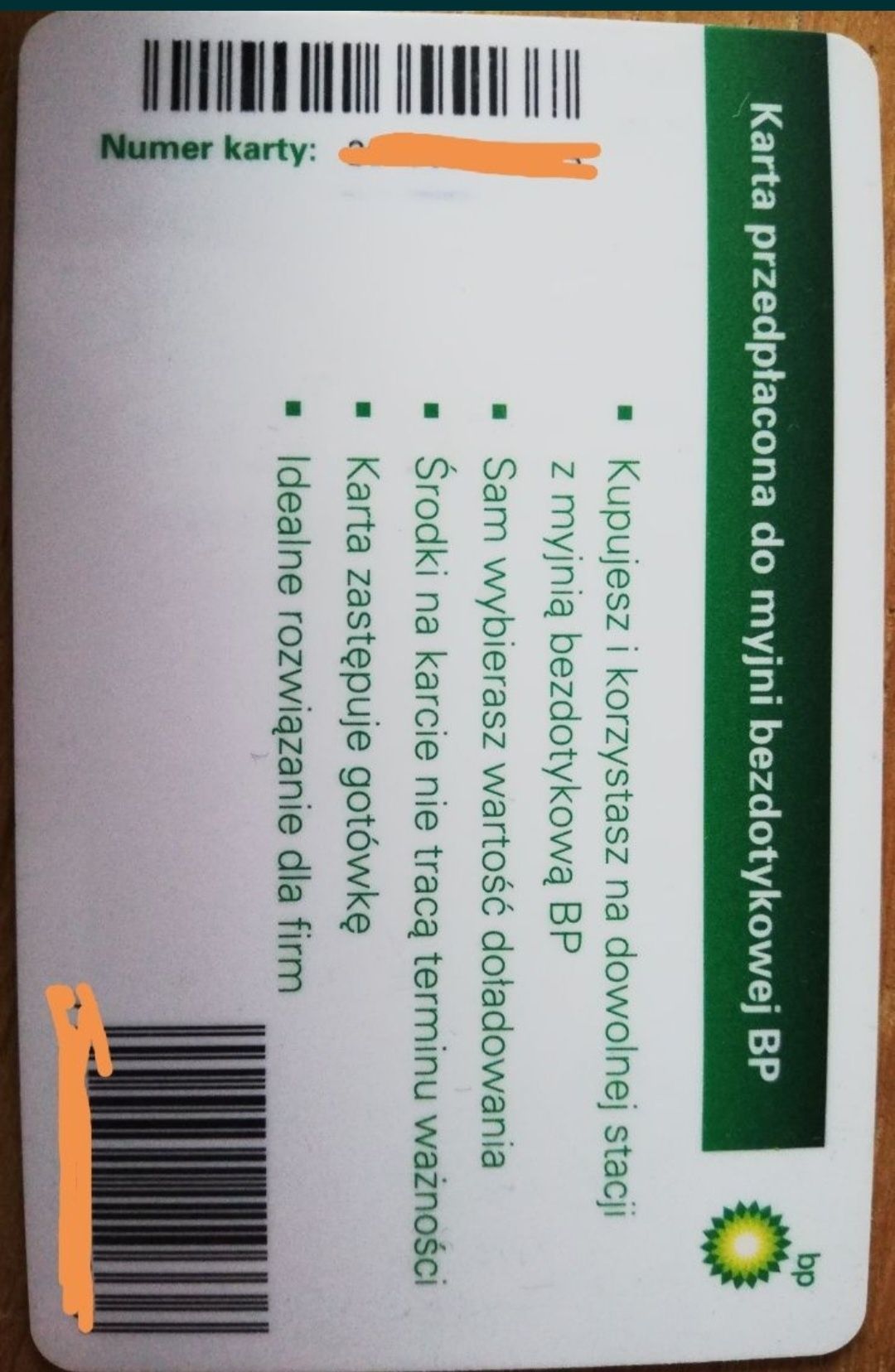 Karta myjnia bezdotykowa BP 200zl + 5zl kaucja gratis