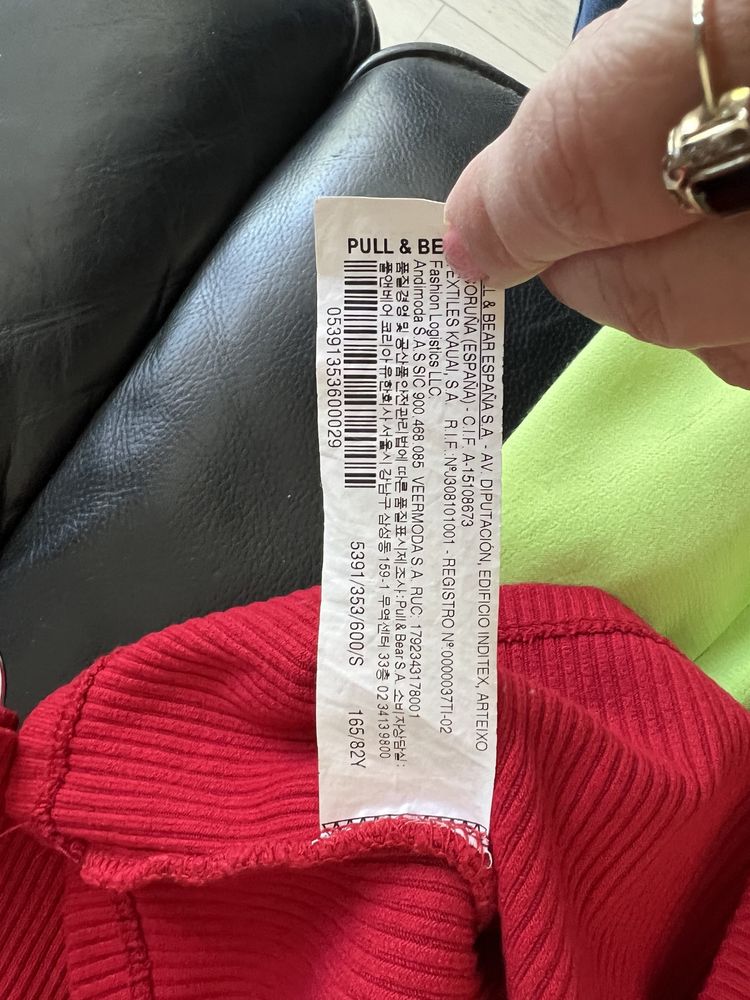 Pull&Bear obcisła czerwona sukienka  w prążki r. XS/S