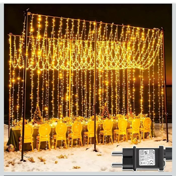 Joysing Bożonarodzeniowa Kurtyna świetlna 6 m x 3 m 600 LED