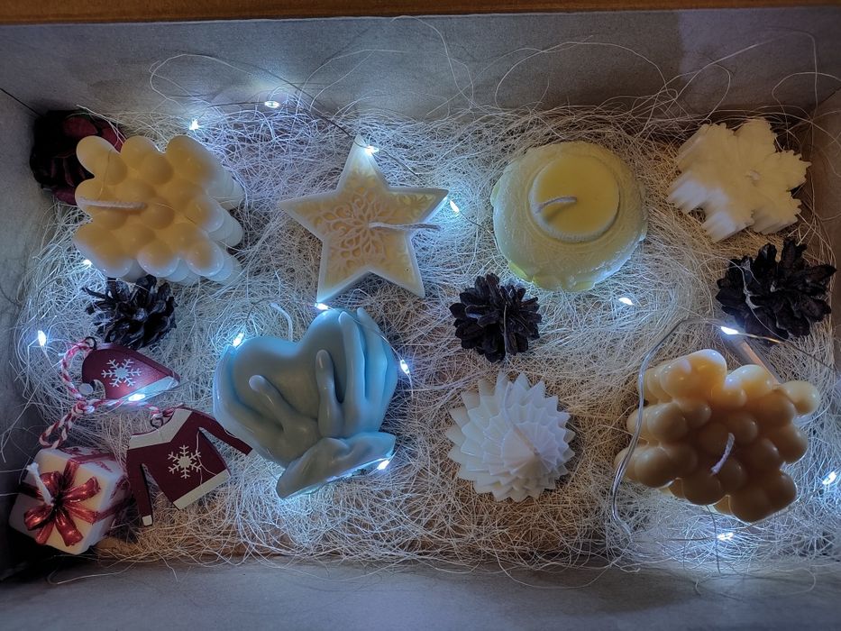 Zestaw świec ozdobnych + gratis