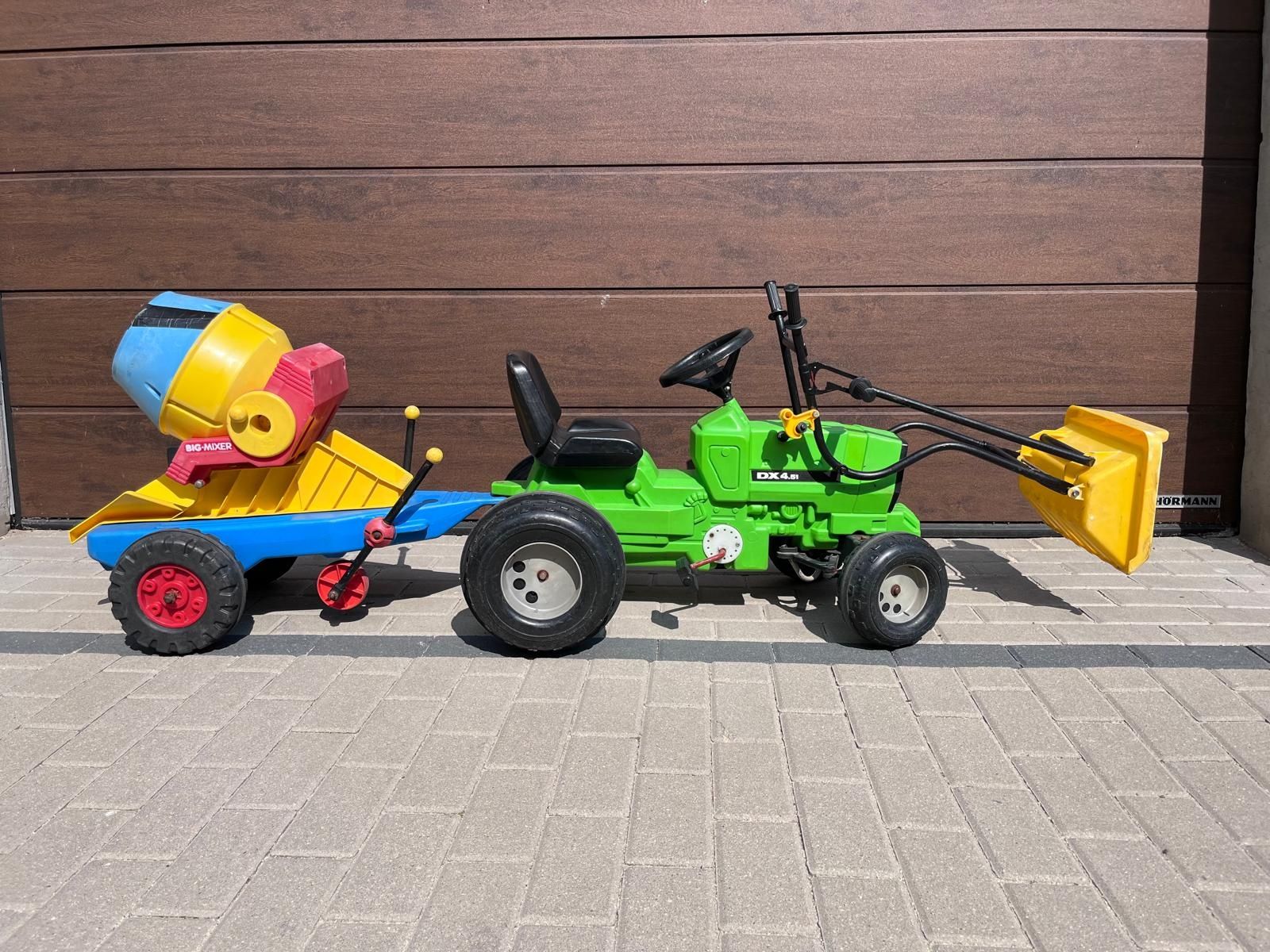 Traktor na pedały z przyczepą gruszką ładowacz jeździk ogrodowy