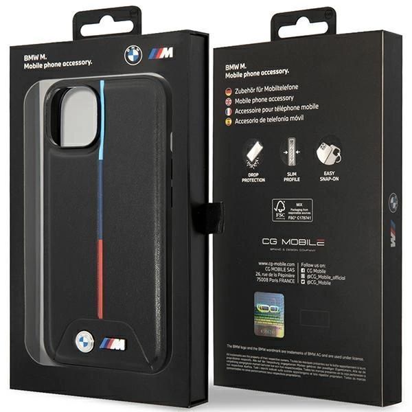 Etui Bmw M Quilted Tricolor Na Iphone 15 / 14 / 13 - Czarne