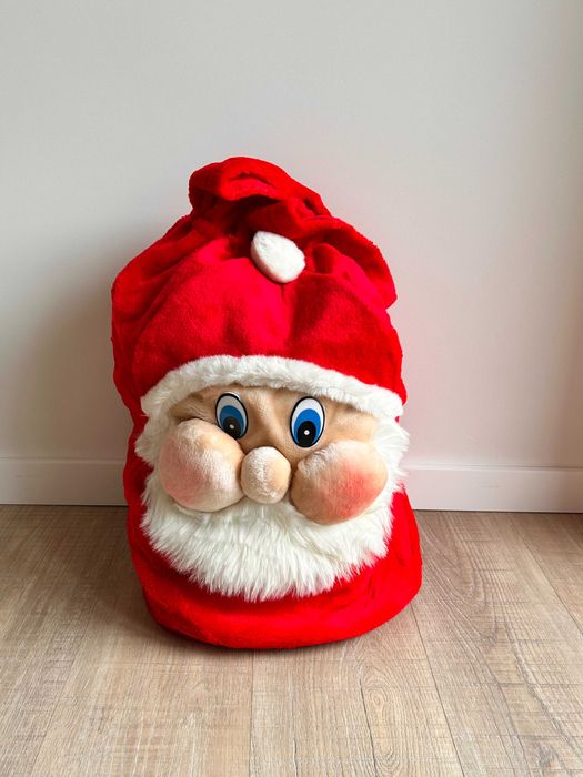 Saco para presentes com rosto Pai Natal