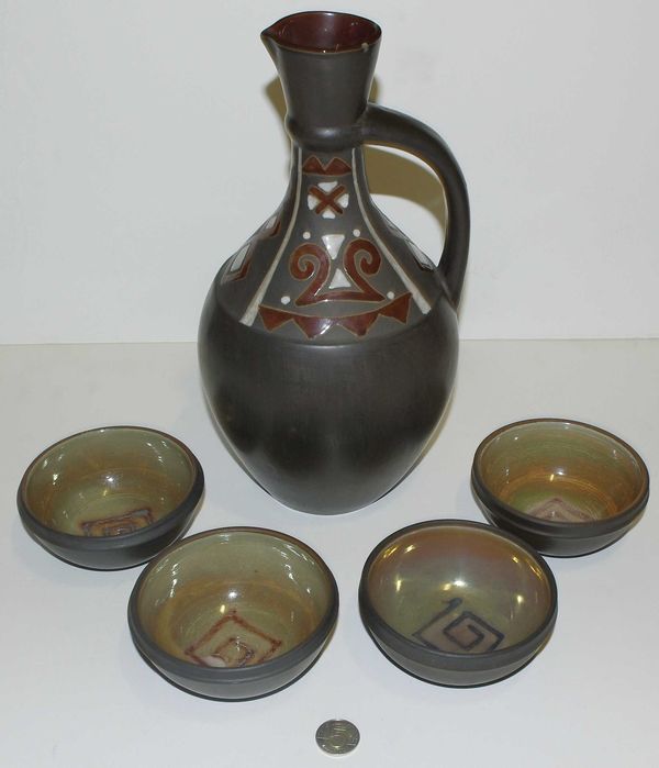 Komplet, Zestaw - Dzban + 4 miseczki, 31cm (Szkło, dekoracja)