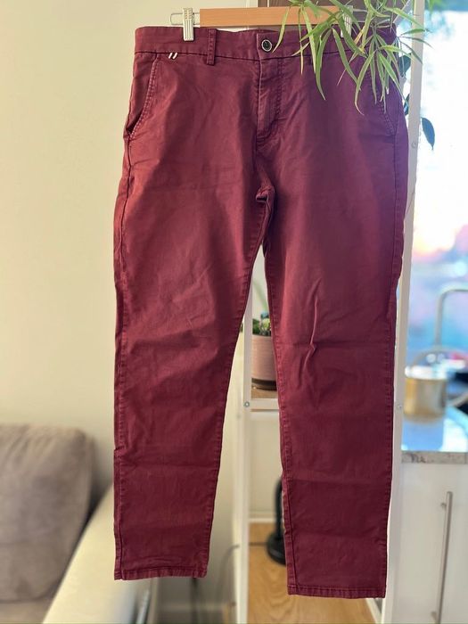 Spodnie Lavard chinos bordowe