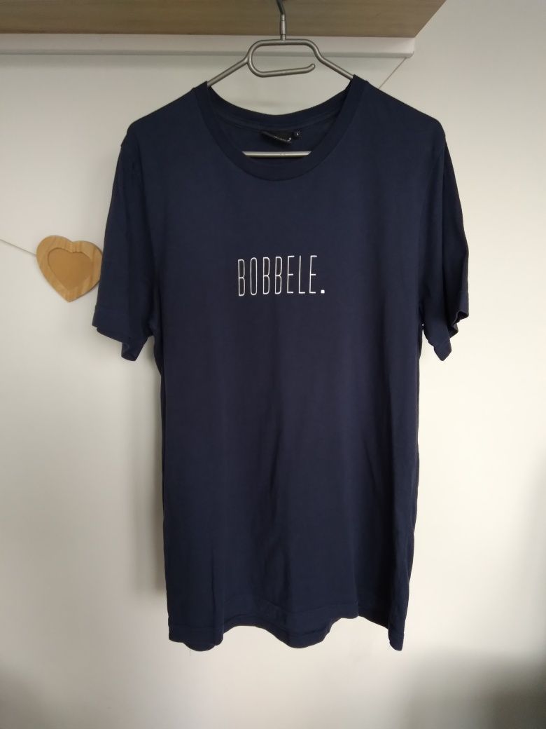 Granatowy tshirt damski, bawełniany L