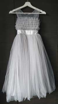 Sukienka dziewczęca, długa, tiulowa, okolicznościowa 128-132 cm
