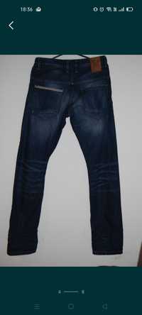 Spodnie dżinsowe Zara pas 37 cm dł 98 podwinięte 108 dł calkowita