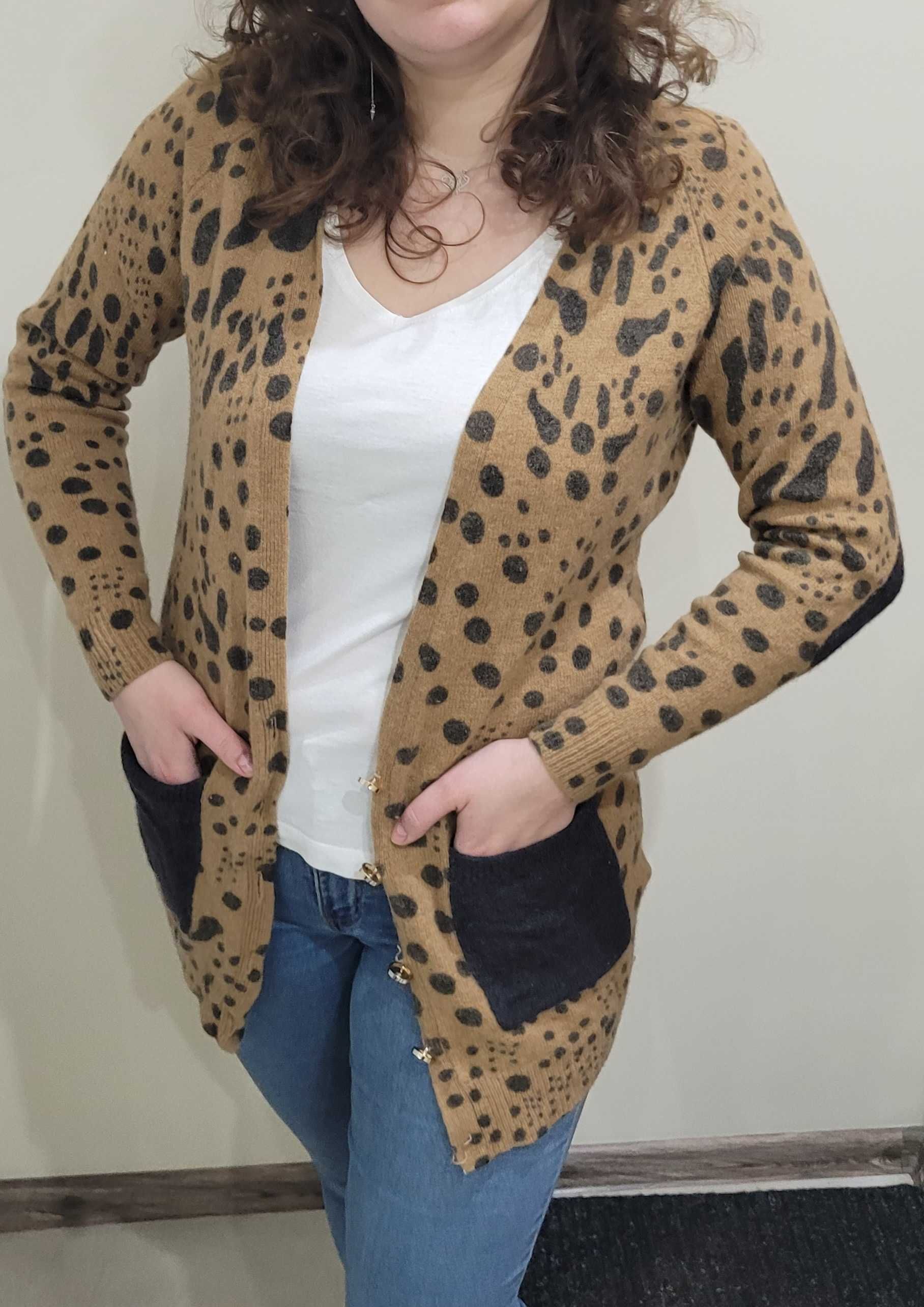 Stine Goya sweter premium panterka tygrys 80% wełna