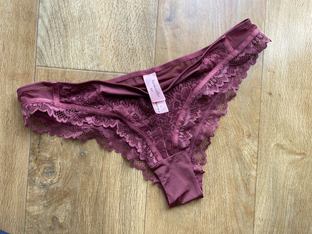 hunkemoller L Majtki bordowy damskie